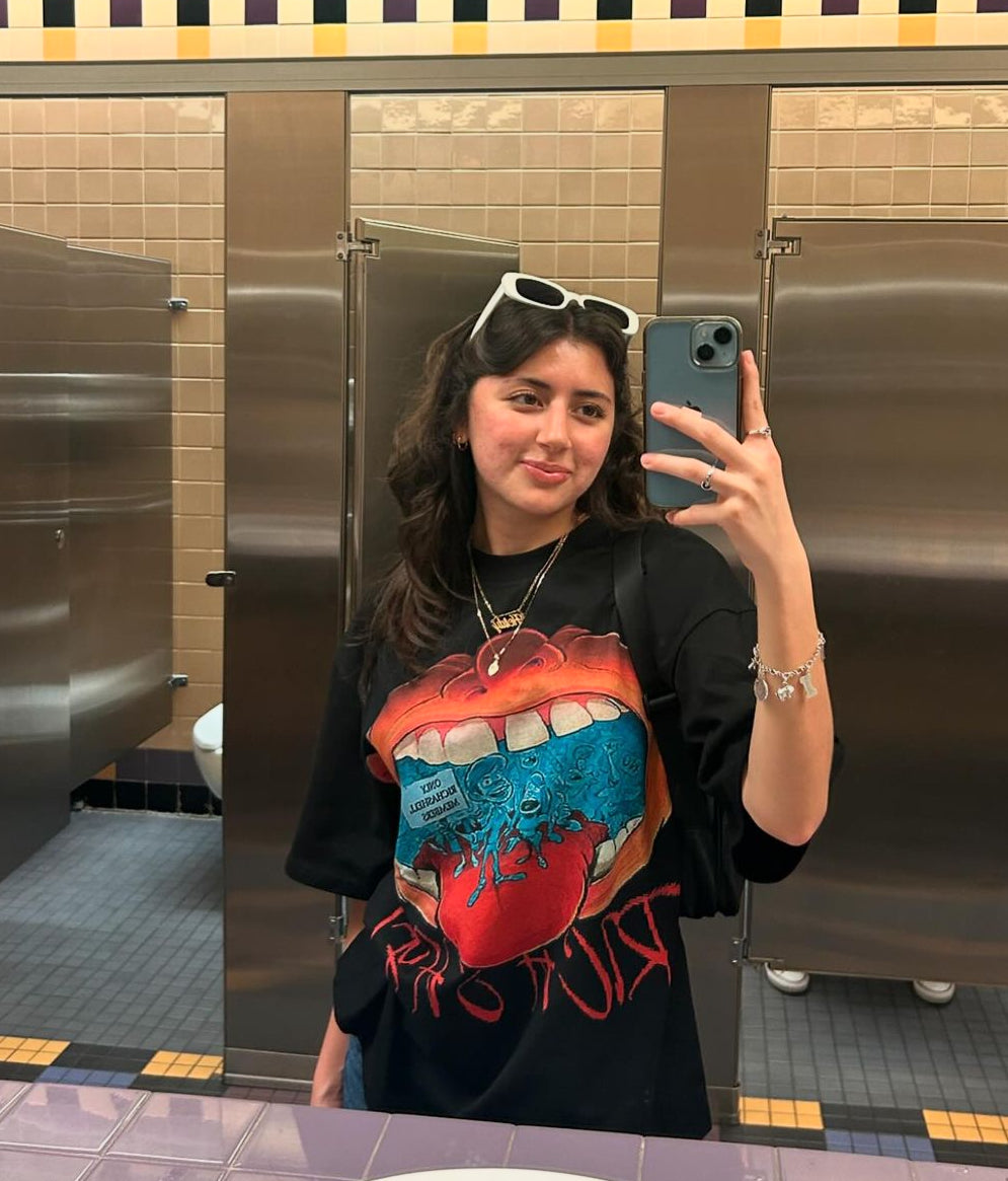 "BIG MOUTH" OVERSIZED TEE (BLACK)